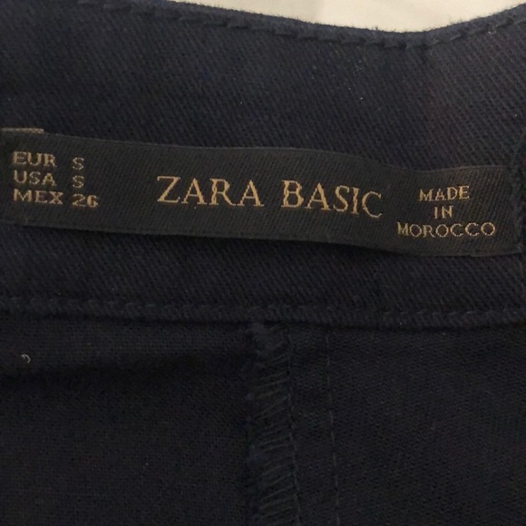 Zara Basics Dark Blue Button Up Flare A-line Skirt Size Small - Picture 4 of 4